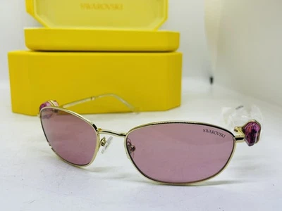 Óculos de sol feminino Swarovski oval encaixado SK7010 dourado/rosa *NOVO NA CAIXA DE PRESENTE* - Imagem 1 de 4