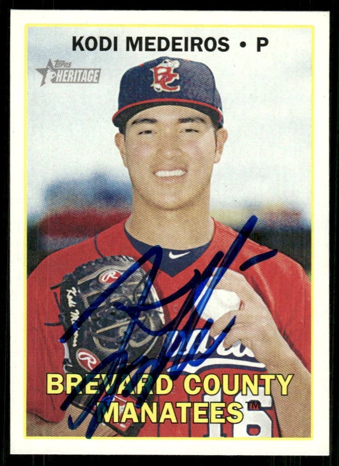 2016 Topps Heritage KODI MEDEIROS Signed Card autograph WHITE SOX HAWAII auto - Image 1 of 1