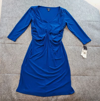 CHAPS Vintage Womens Large Lazuli Blue Dress Royal Classy Formal Elegant Style - Image 1 of 4