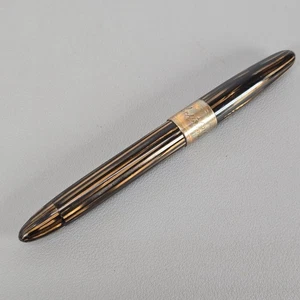 Vintage W.A. Sheaffer Lifetime Striped White Dot Fountain Pen 14k Gold Tip - Picture 1 of 13