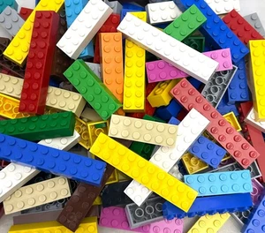 15 LEGO LARGE BRICKS BUILDING BLOCKS 2X6 2X8 2X10 MIXED COLORS 2x - Wide Pieces - Picture 1 of 6