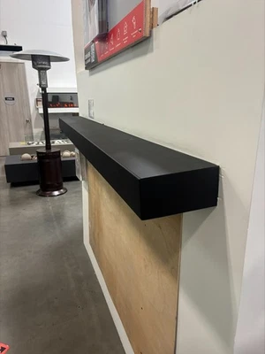 Камин AMS — каминная полка (ширина 72 дюйма x высота 3 дюйма x глубина 8 дюймов) — матовый черный плавник - Изображение 1 из 4