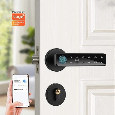 Smart Door Lock 5-in-1 Fingerprint, Bluetooth, Keypad, Wi-Fi, Biometric Ni card - Image 1 of 4