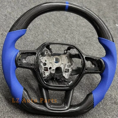 Индивидуальный углеродного волокна синий кожаный руль для 2023-2025 HONDA CR-V - Изображение 1 из 4