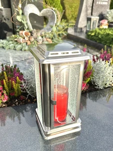 Grablampe  Grablaterne Edelstahl wetterfest auf Granitsockel fertigmontiert edel - Bild 1 von 170