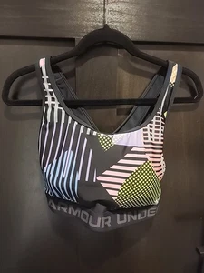 Under Armour 1X 48/50 MuIticolor Crossback Mid Printed Sports Bra New - Picture 1 of 4