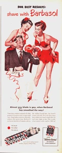 1948 Barbasol Original Cream Life Magazine Vintage Print Ad Carl Setter Art Girl - Picture 1 of 1