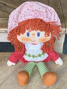 Muñeca de trapo Kenner Strawberry Shortcake de colección de los años 80 15” muñeca de peluche con pelo de hilo - Imagen 1 de 12