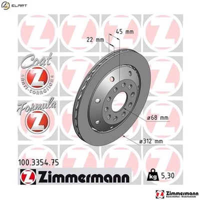 2x BRAKE DISC 100.3354.75 FOR AUDI ASJ/AZR 2.7L 6cyl A4 - Image 1 of 4