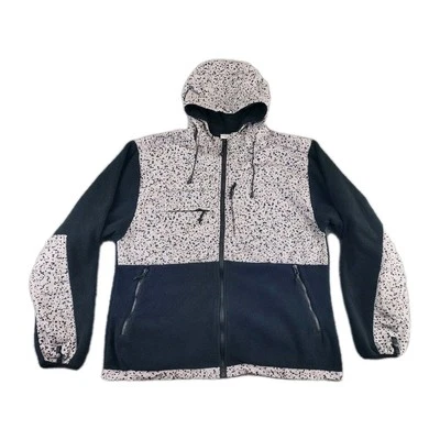 Jaqueta de lã unissex extra grande preta cinza pintura respingo leopardo com capuz adulto  - Imagem 1 de 4