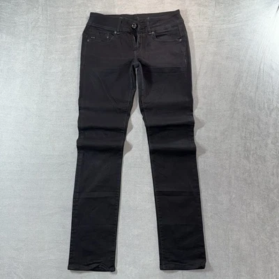 Pantalones de mezclilla G Star Raw para mujer 29x34 negros elásticos midge montura media recta Foto 1 de 4