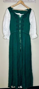 Holy Clothing Renaissance Green & White 2 Piece Corset Style Dress - Picture 1 of 10