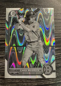 Chase Meidroth - Bowman 2022 cromo blanco y negro #BDC-92 1st Bowman - Imagen 1 de 2