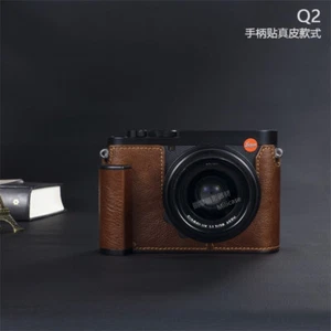 Genuine Leather Camera Case Cover Half Body Bag For Leica Q3 Q2 Q QP Handmade - Bild 1 von 14