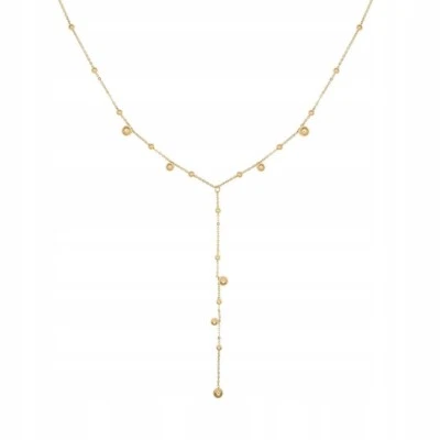 Halskette Goldkette mit Perlen veredelt 18 Karat Gold in Form des Buchstabens Y - Bild 1 von 4