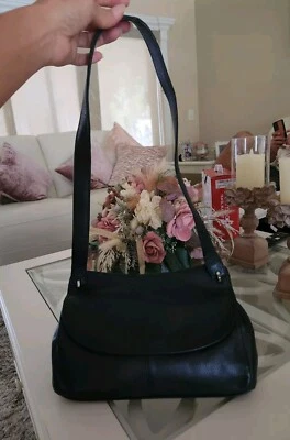 Bolso de hombro negro de cuero genuino Rolfs para mujer Foto 1 de 4