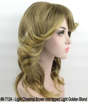 1970S FLICK DISCO CHARLIES ANGELS FARRAH FAWCETT LONG STRAIGHT WAVY COSTUME WIG  - Image 1 of 4