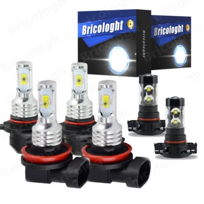 Para Chevy Silverado 1500 2500 2007-2015 - 8000K Faros LED + Kit Bombillas Antiniebla Y Foto 1 de 4