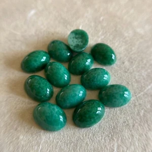 AM1173 Vintage glass cabochons Czech 14x10mm Japan Jade oval unfoiled (12) - Picture 1 of 1