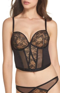 Dita Von Teese D42366 34D Black Nude Exotique Longline Plunge UW Bra NWT - Picture 1 of 4
