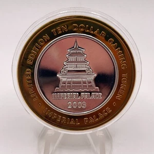 2003 IMPERIAL PALACE LAS VEGAS $10 .999 FINE SILVER CASINO STRIKE GAMING TOKEN - Picture 1 of 2