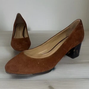 Talbots Isa Damenschuhe 7 Wildleder Blockabsatz Schildpattabsatz runde Spitze braun - Bild 1 von 13