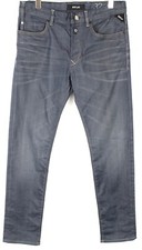 REPLAY RBJ.901 Jeans Men's W32/L32 Tapered Fit Whiskers Fade Effect Blue