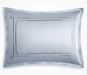 Hudson Park Collection King Standard Pillowsham Embroidered Tile, Slate Blue 👍 - Picture 1 of 3