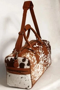 Echt Rindsleder Seesack - Hair-On Leder Weekender Reisetasche - Handarbeit Unisex - Bild 1 von 5