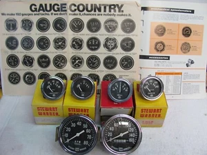 Stewart Warner Large Block Set of gauges ! Speedometer Tachometer brass gauges - Picture 1 of 10