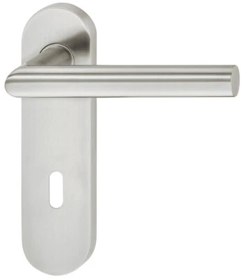 Häfele Ferramenta per Porte Acciaio Inox Opaco maniglia LDH 2171 Piastra Corta - Immagine 1 di 4