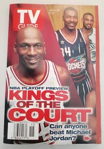 Magazine~ TV GUIDE ~April 12 1997~Basketball Jordan Barkley Ewing Hill Stockton - Picture 1 of 6