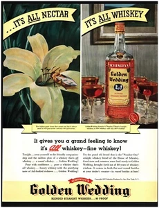 1937 Golden Wedding Blended Straight Whisky Original Print Ad ~ Schenley's - Picture 1 of 1