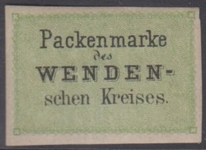 RUSSLAND - 1863/64 Ortspost, Wenden, 4K schwarz grün - (668/C6) - Bild 1 von 1