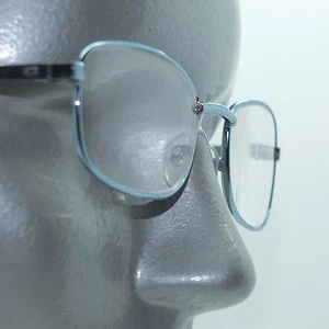 Electric Aqua Metal Frame Rectangle Reading Glasses +3.50 Lens Readers - Picture 1 of 2