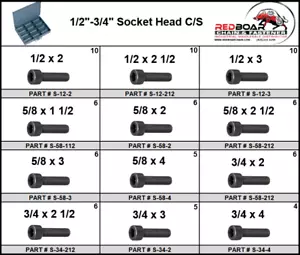1/2"-3/4" Socket Head C/S Assortment in Large Metal Tray - Picture 1 of 3