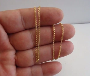 18K YELLOW GOLD OVER 925 STERLING SILVER ROLO CHAIN / 22'' LONG / ITALIAN MADE - Picture 1 of 5