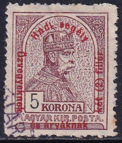 HUNGARY 1915-16 War Charity 5k+2f Dull Claret SG 187 Used (CV £18) Cover