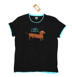LazyOne Funny Pajama Shirt I Long to Be Around Your Dachshund Dog Womens Large - Picture 1 of 8