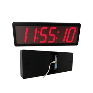 4" 6 Digit IP PoE Clock, Network Synchronized, Red LEDs, Plastic Casing - Picture 1 of 4