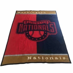 90s Biederlack Washington Nationals MLB Baseball Blanket Stadium Throw Vintage - Picture 1 of 12