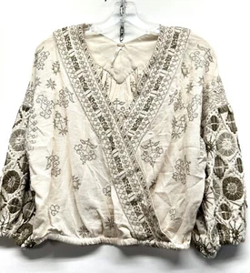 Top corto bordado Free People XS cuello en V para mujer (G4) - Imagen 1 de 5