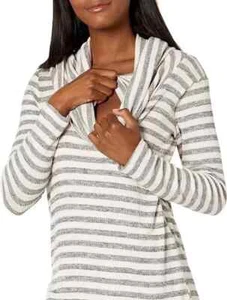 Everly Grey Reina Striped Maternity & Nursing Ribbed Sweater Large FAST SHIP NWT - Picture 1 of 7