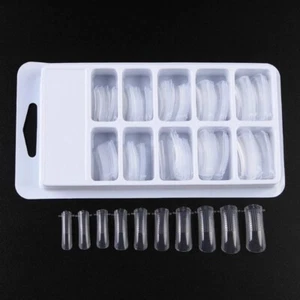 100 Pezzi Punte Stampo Costruzione Rapida Unghie Doppia Forme Estensione Dita Nails Art Strumento - Foto 1 di 3