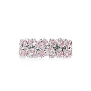 Natural Real Light Pink Diamond Classic Ring 2.82 Ct Mix Cut SI1 18K White Gold - Picture 1 of 8