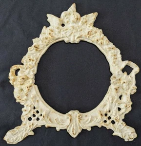 Rusty vintage Victorian Cast Iron Cream color about 12x12" Frame - Picture 1 of 11