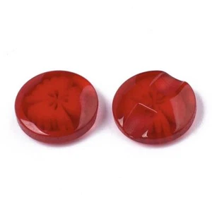 Resin Buttons 14mm x 14mm - Red Translucent Flower Pattern - Shank - Acrylic But - Picture 1 of 27