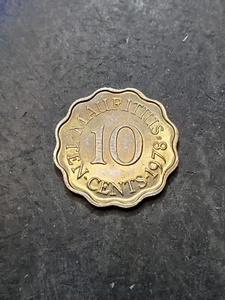 1978 Mauritius 10 Cents Coin UNCIRCULATED EXAMPLE #115 - Picture 1 of 2