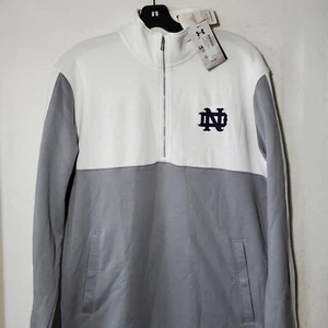 Notre Dame Sweatshirt Men's Medium Football Fighting Irish Grey Long Sleeve NWT - Picture 1 of 13