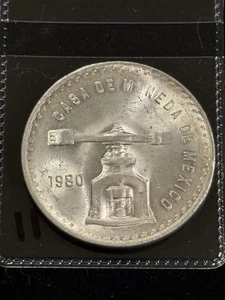 1980 Mexikanisches Silber 1 Feinunze Casa De Moneda De Mexico Waage & Glocke - Bild 1 von 2